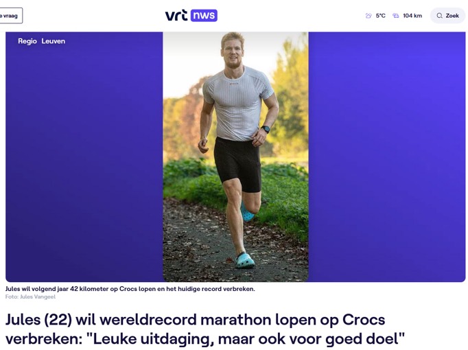 Screenshot VRT NWS artikel